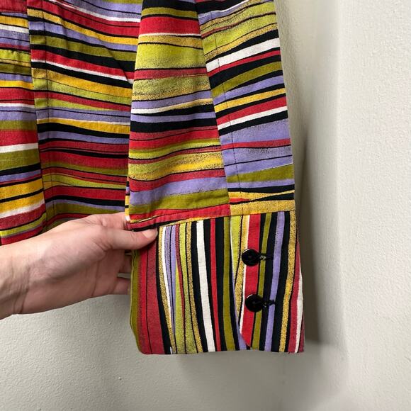 Sz 12 NWOT Gabriella Molinari Striped Blazer Jacket Multicolor Retro Maximalist - Picture 3 of 7